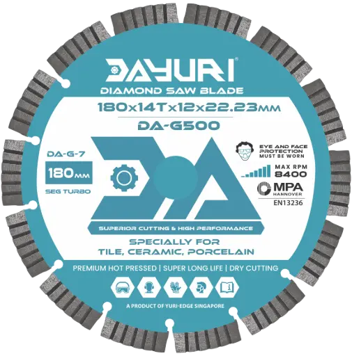[DA-G-7] 180X14TX12X22.23MM SEG-TURBO DIAMOND SAW BLADE DA-G500
