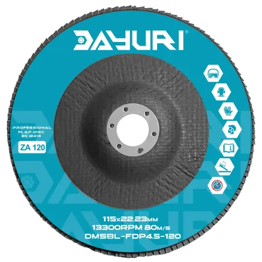 [DMSBL-FDP4.5-120] 115X22.23MM P120 ABRASIVE FLAP DISC
